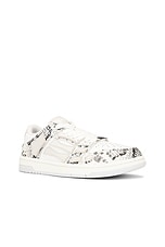 Amiri Snake Skel Top Low Sneaker in Alabaster, view 2, click to view large image.