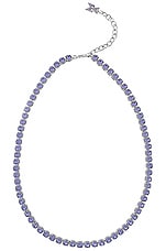 AMINA MUADDI Tennis Necklace in Silver & Tanzanite, view 1, click to view large image.