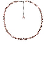 AMINA MUADDI Tennis Necklace in Padparadscha, view 1, click to view large image.