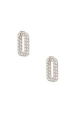 AMINA MUADDI Charlotte Hoop Earrings in White, view 1, click to view large image.