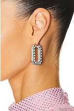 AMINA MUADDI Charlotte Hoop Earrings in White, view 2, click to view large image.