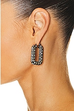 AMINA MUADDI Charlotte Hoop Earrings in Black Diamond, view 2, click to view large image.