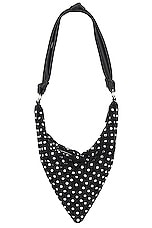 AMINA MUADDI Cameron Bag in Black & White Crystals, view 3, click to view large image.