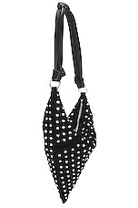 AMINA MUADDI Cameron Bag in Black & White Crystals, view 4, click to view large image.