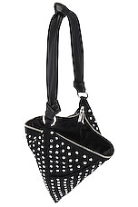AMINA MUADDI Cameron Bag in Black & White Crystals, view 5, click to view large image.