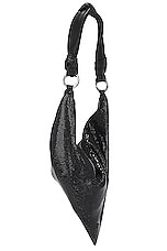 AMINA MUADDI Cameron Metal Mesh Bag in Black, view 4, click to view large image.