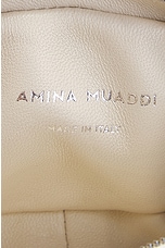AMINA MUADDI Bella Micro Bag in White & White Crystal, view 6, click to view large image.