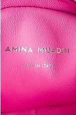 AMINA MUADDI Bella Micro Bag in Fluo Pink & White Crystal, view 6, click to view large image.
