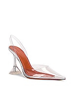 AMINA MUADDI Holli Glass Heel in Transparent, view 2, click to view large image.