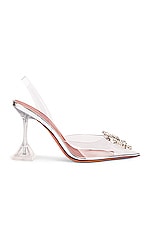 AMINA MUADDI Begum Glass Heel in Transparent, view 1, click to view large image.
