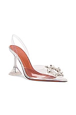 AMINA MUADDI Begum Glass Heel in Transparent, view 2, click to view large image.