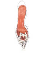 AMINA MUADDI Begum Glass Heel in Transparent, view 4, click to view large image.