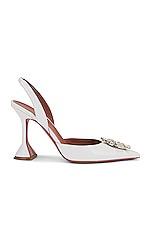 AMINA MUADDI Begum Nappa Sling Heel in White, view 1, click to view large image.