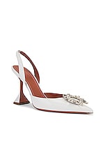 AMINA MUADDI Begum Nappa Sling Heel in White, view 2, click to view large image.