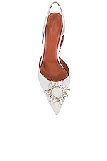 AMINA MUADDI Begum Nappa Sling Heel in White, view 4, click to view large image.