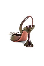 AMINA MUADDI Rosie Patent Sling Heel in Winter Nude, view 3, click to view large image.