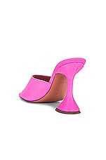 AMINA MUADDI Lupita Suede Slipper Mule in Fluo Pink, view 3, click to view large image.