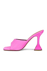 AMINA MUADDI Lupita Suede Slipper Mule in Fluo Pink, view 5, click to view large image.
