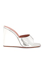 AMINA MUADDI Lupita Mirror Wedge in Silver, view 1, click to view large image.
