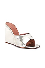 AMINA MUADDI Lupita Mirror Wedge in Silver, view 2, click to view large image.