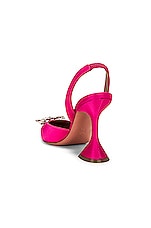 AMINA MUADDI Begum Satin Sling Pump in Raspberry, view 3, click to view large image.