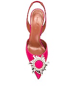 AMINA MUADDI Begum Satin Sling Pump in Raspberry, view 4, click to view large image.