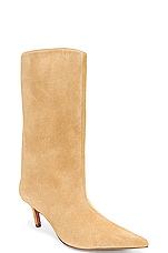 AMINA MUADDI Fiona Suede 60 Boot in Sand, view 2, click to view large image.