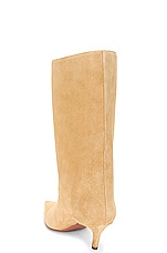 AMINA MUADDI Fiona Suede 60 Boot in Sand, view 3, click to view large image.