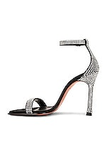 AMINA MUADDI Kim Suede Crystal Sandal in Black & White Crystals, view 5, click to view large image.
