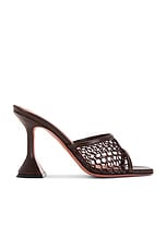 AMINA MUADDI Lupita Net 95 Slipper In Mocha in Mocha, view 1, click to view large image.