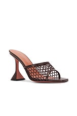 AMINA MUADDI Lupita Net 95 Slipper In Mocha in Mocha, view 2, click to view large image.