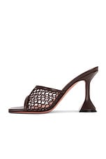 AMINA MUADDI Lupita Net 95 Slipper In Mocha in Mocha, view 5, click to view large image.