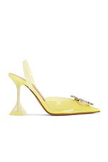 AMINA MUADDI Begum 95 Glass Sling Pump in Canary, view 1, click to view large image.