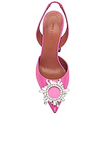 AMINA MUADDI Begum Satin Sling Pump in Marshmallow, view 4, click to view large image.