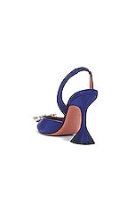 AMINA MUADDI Begum Satin Sling Pump in Navy, view 3, click to view large image.