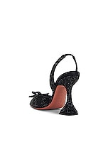 AMINA MUADDI Rosie Crystal Sling Satin Pump in Black & Jet Crystals, view 3, click to view large image.