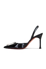 AMINA MUADDI Camelia Sling 90 Pump In Patent Black in Patent Black, view 5, click to view large image.