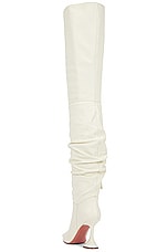 AMINA MUADDI Olivia Thigh High Nappa Boot in Almond, view 3, click to view large image.