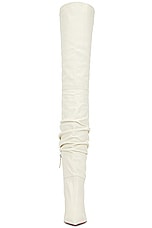 AMINA MUADDI Olivia Thigh High Nappa Boot in Almond, view 4, click to view large image.