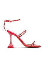AMINA MUADDI Gilda Glass PVC Sandal in Red & Light Siam, view 1, click to view large image.