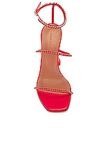 AMINA MUADDI Gilda Glass PVC Sandal in Red & Light Siam, view 4, click to view large image.