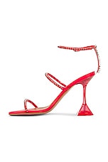 AMINA MUADDI Gilda Glass PVC Sandal in Red & Light Siam, view 5, click to view large image.