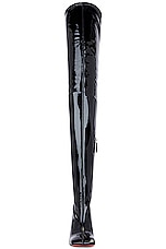 AMINA MUADDI Marine Stretch Thigh High Latex Boot in Black, view 4, click to view large image.