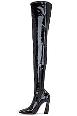 AMINA MUADDI Marine Stretch Thigh High Latex Boot in Black, view 5, click to view large image.