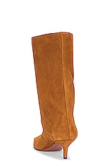 AMINA MUADDI Fiona Suede 60 Boot in Tobacco, view 3, click to view large image.