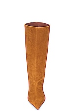 AMINA MUADDI Fiona Suede 60 Boot in Tobacco, view 4, click to view large image.