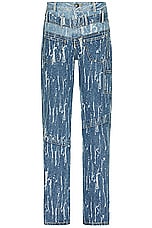 Andersson Bell Layered Wide Leg Jeans in Blue, view 1, click to view large image.