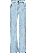 Andersson Bell Tripot Coated Flare Jeans in Light Blue, view 1, click to view large image.