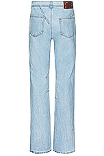 Andersson Bell Tripot Coated Flare Jeans in Light Blue, view 2, click to view large image.