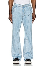 Andersson Bell Tripot Coated Flare Jeans in Light Blue, view 3, click to view large image.